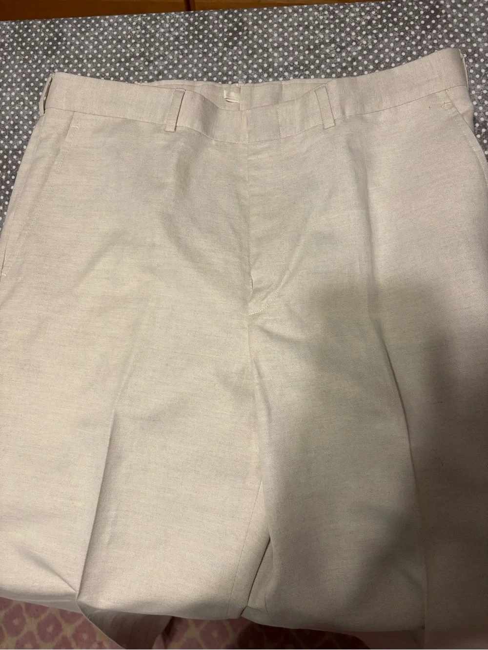 Lands' End Men's Dress Pants in Light Beige